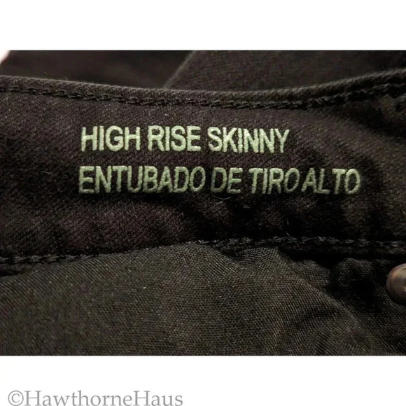 WILD FABLE Black High Rise Skinny Distressed Jeans Size 0 Stretch - Picture 8 of 9